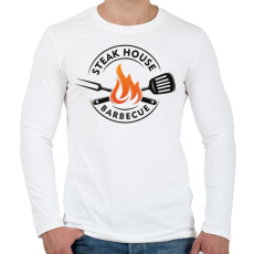 PRINTFASHION Steak house barbecue - Férfi hosszú ujjú póló - Fehér
