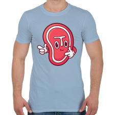 PRINTFASHION Steak hús - Férfi póló - Világoskék férfi póló