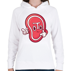 PRINTFASHION Steak hús - Női kapucnis pulóver - Fehér