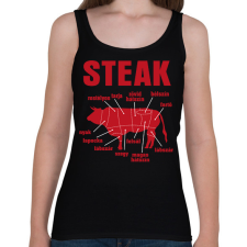 PRINTFASHION STEAK - Női atléta - Fekete női trikó