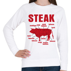 PRINTFASHION STEAK - Női pulóver - Fehér