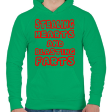 PRINTFASHION Stealing Hearths - Férfi kapucnis pulóver - Zöld férfi pulóver, kardigán