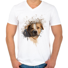 PRINTFASHION stefi - Férfi V-nyakú póló - Fehér