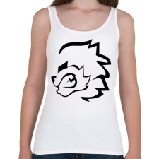 PRINTFASHION stencil oroszlán - Női atléta - Fehér női trikó