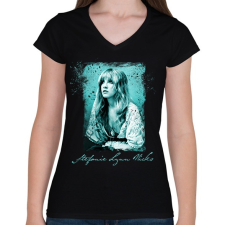 PRINTFASHION Stephanie Lynn Nicks - Női V-nyakú póló - Fekete női póló