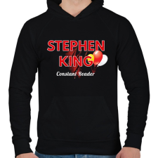PRINTFASHION stephen king állandó olvasója - Férfi kapucnis pulóver - Fekete férfi pulóver, kardigán