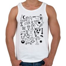 PRINTFASHION Stick nd poke - Férfi atléta - Fehér atléta, trikó