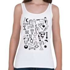 PRINTFASHION Stick nd poke - Női atléta - Fehér