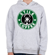 PRINTFASHION Stille Coffe - Gyerek kapucnis pulóver - Sport szürke
