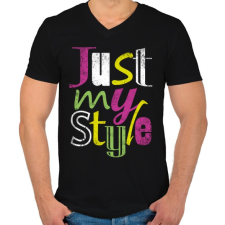 PRINTFASHION Stílusom - Férfi V-nyakú póló - Fekete férfi póló