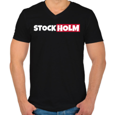 PRINTFASHION STOCKHOLM - Férfi V-nyakú póló - Fekete