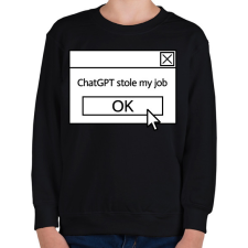 PRINTFASHION Stole my job - Gyerek pulóver - Fekete gyerek pulóver, kardigán