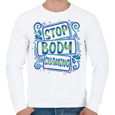 PRINTFASHION Stop body shaming - Férfi pulóver - Fehér férfi pulóver, kardigán