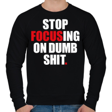 PRINTFASHION Stop focus - Férfi pulóver - Fekete