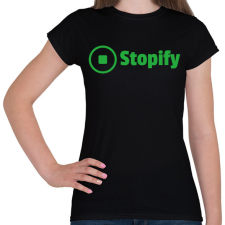 PRINTFASHION Stopify - Női póló - Fekete női póló
