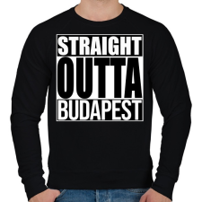 PRINTFASHION Straight Outta Budapest - Férfi pulóver - Fekete férfi pulóver, kardigán