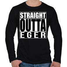 PRINTFASHION Straight Outta Eger - Férfi hosszú ujjú póló - Fekete