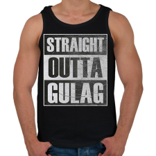 PRINTFASHION Straight Outta Gulag - Férfi atléta - Fekete atléta, trikó