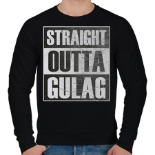 PRINTFASHION Straight Outta Gulag - Férfi pulóver - Fekete férfi pulóver, kardigán