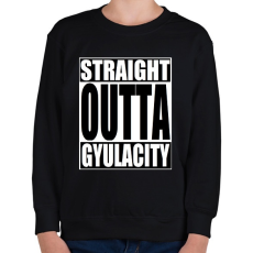 PRINTFASHION Straight Outta Gyula City - Gyerek pulóver - Fekete