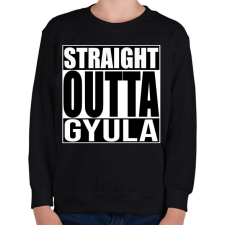 PRINTFASHION Straight Outta Gyula - Gyerek pulóver - Fekete gyerek pulóver, kardigán
