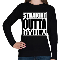PRINTFASHION Straight Outta Gyula - Női pulóver - Fekete