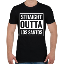 PRINTFASHION Straight outta Los Santos - Férfi póló - Fekete férfi póló