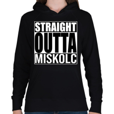 PRINTFASHION Straight Outta Miskolc - Női kapucnis pulóver - Fekete