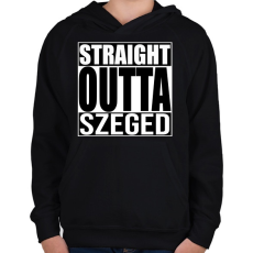 PRINTFASHION Straight Outta Sopron - Gyerek kapucnis pulóver - Fekete