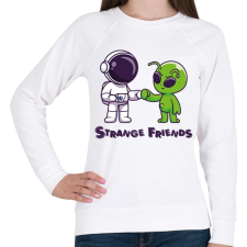 PRINTFASHION Strange Friends - Női pulóver - Fehér női pulóver, kardigán