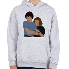 PRINTFASHION Stranger Couple  - Gyerek kapucnis pulóver - Sport szürke