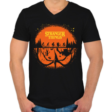 PRINTFASHION Stranger halloween - Férfi V-nyakú póló - Fekete