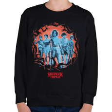 PRINTFASHION #Stranger_team - Gyerek pulóver - Fekete