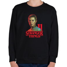 PRINTFASHION Stranger Things - 11 - Gyerek pulóver - Fekete
