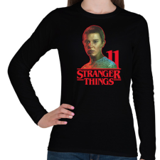 PRINTFASHION Stranger Things - 11 - Női hosszú ujjú póló - Fekete női póló