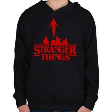 PRINTFASHION Stranger Things 4 - Gyerek kapucnis pulóver - Fekete gyerek pulóver, kardigán