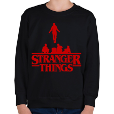 PRINTFASHION Stranger Things 4 - Gyerek pulóver - Fekete gyerek pulóver, kardigán