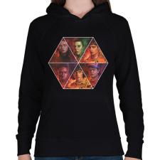 PRINTFASHION Stranger Things - Characters - Női kapucnis pulóver - Fekete női pulóver, kardigán