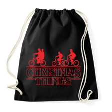 PRINTFASHION Stranger things christmas piros - Sportzsák, Tornazsák - Fekete tornazsák