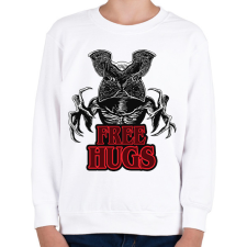 PRINTFASHION Stranger Things - Demogorgon Free Hugs - Gyerek pulóver - Fehér gyerek pulóver, kardigán
