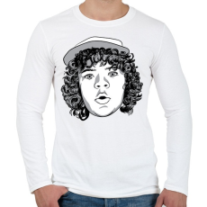 PRINTFASHION Stranger Things Dustin - Férfi hosszú ujjú póló - Fehér