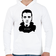 PRINTFASHION Stranger Things Eleven - Férfi kapucnis pulóver - Fehér férfi pulóver, kardigán