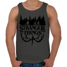 PRINTFASHION Stranger Things fekete - Férfi atléta - Sötétszürke atléta, trikó