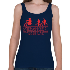 PRINTFASHION Stranger Things felirat - Női atléta - Sötétkék