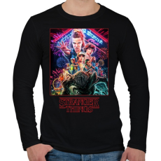 PRINTFASHION Stranger Things - Férfi hosszú ujjú póló - Fekete