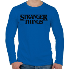PRINTFASHION stranger things - Férfi hosszú ujjú póló - Királykék férfi póló