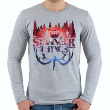PRINTFASHION Stranger Things - Férfi hosszú ujjú póló - Sport szürke férfi póló