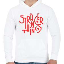 PRINTFASHION Stranger Things - Férfi kapucnis pulóver - Fehér férfi pulóver, kardigán