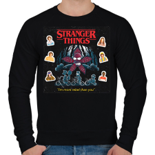 PRINTFASHION Stranger Things - Férfi pulóver - Fekete férfi pulóver, kardigán