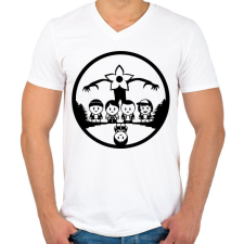 PRINTFASHION Stranger Things - Férfi V-nyakú póló - Fehér férfi póló
